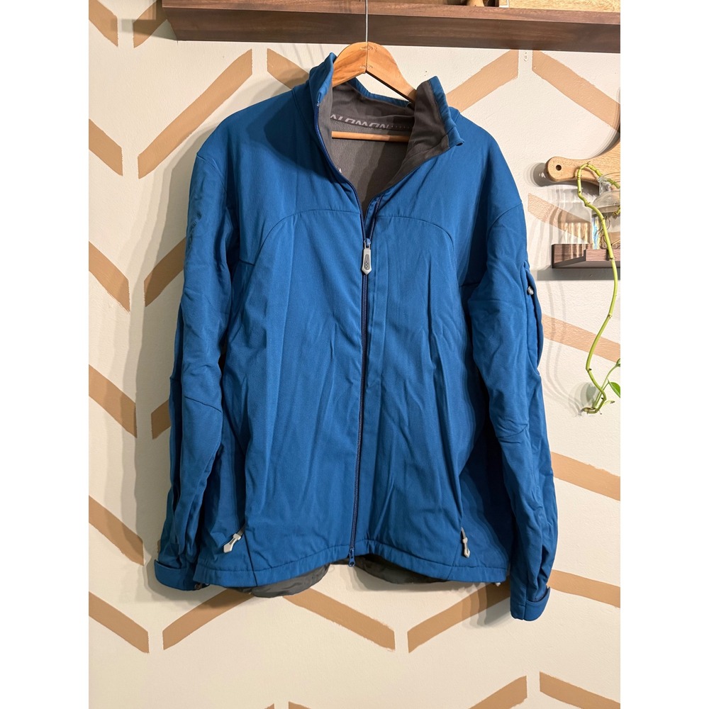 Salomon Zip Up Jacket Mens Large Blue Cordura Schoeller Softshell‎ Outdoor